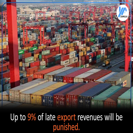 Up to 9% of late export revenues will be punished.