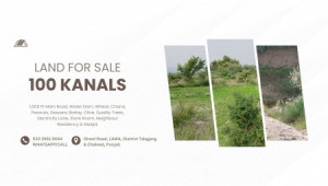 100 Kanals Agriculture Land for Sale Main Road with Water Dam in LAWA, District Talagang & Chakwal