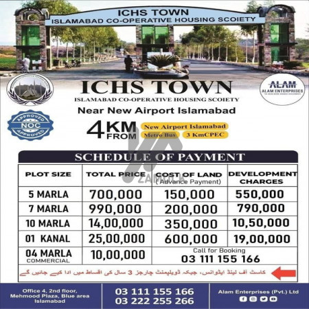 ICHS TOWN 4 marla commercial plot for sale