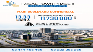 Faisal Town 13 Marla Commercial plot for sale